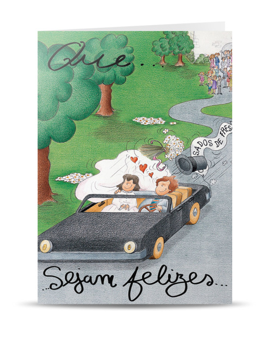 PN-733-postal casamento carro_mont